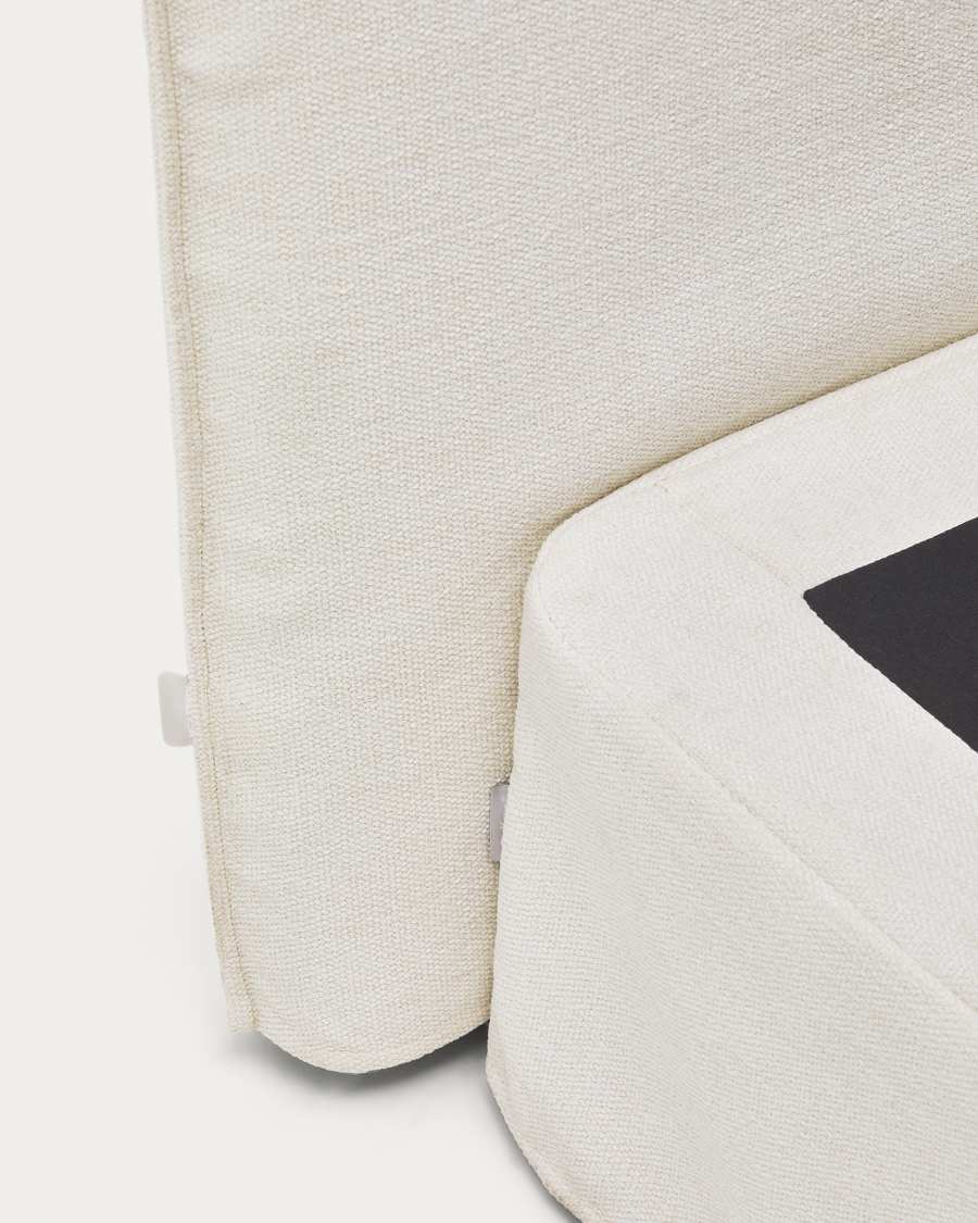 Jaira white chenille headboard with removable cover for beds up to 90cm FSC Mix Credit
