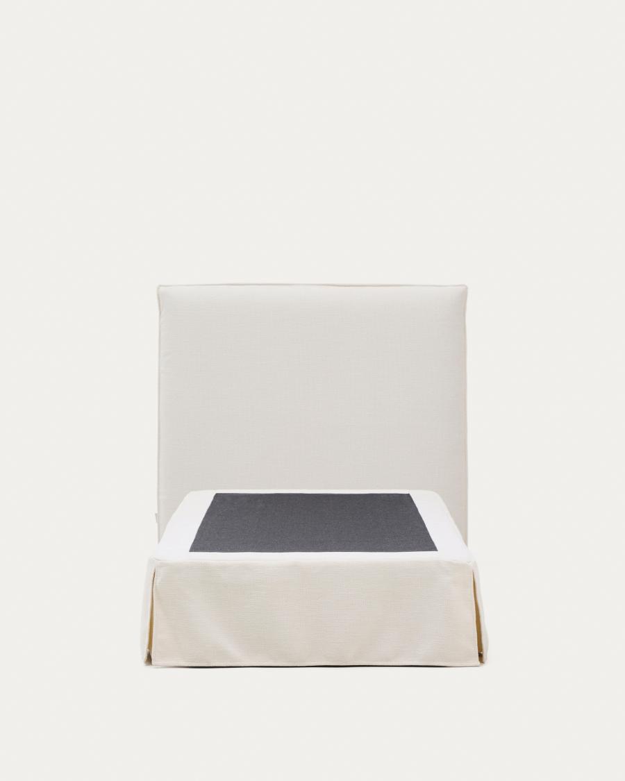 Abziehbares Bett Jaira in weißer Chenille für Matratzengröße 90 x 200 cm, FSC Mix Credit