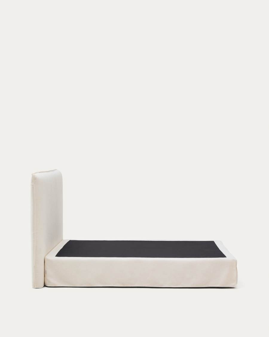 Letto sfoderabile Jaira in ciniglia bianca per materasso da 160x200cm FSC Mix Credit