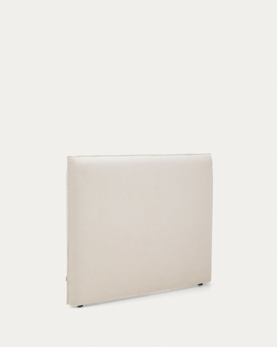 Jaira white chenille headboard with removable cover for beds up to 150cm FSC Mix Credit