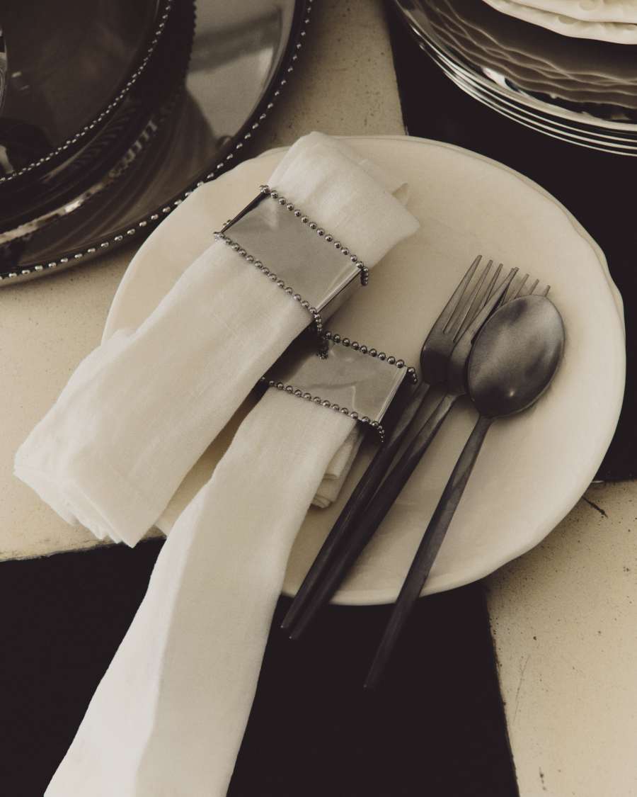 Nirela set of 2 stainless steel napkin rings