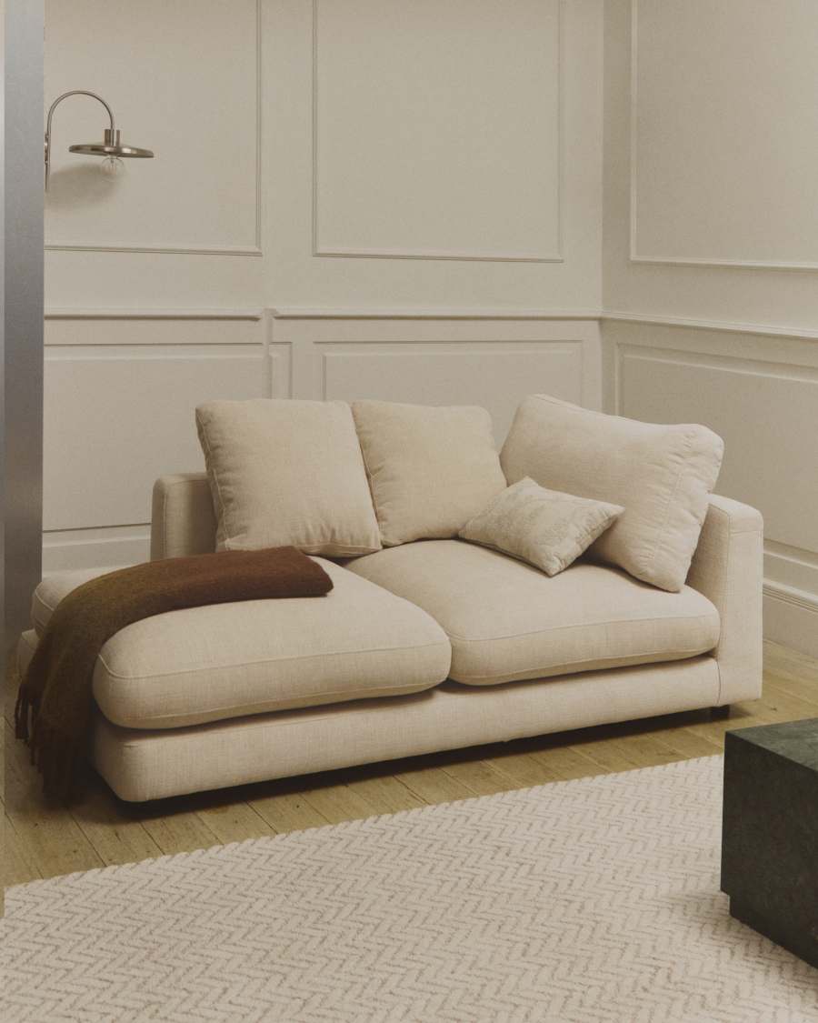 Gala left chaise longue in beige chenille FSC Mix Credit 193 x 105cm
