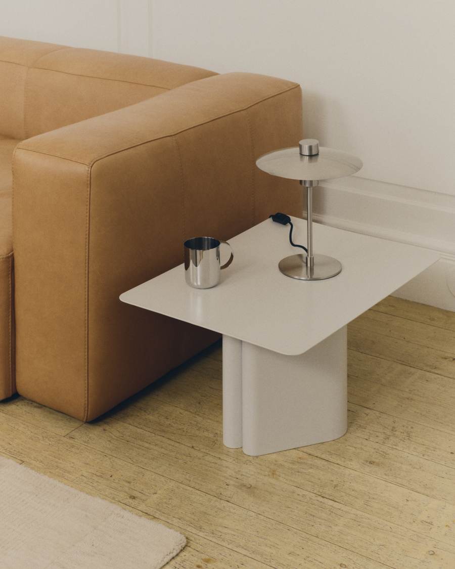 Table basse en fer gris Arvin 70 x 52 cm