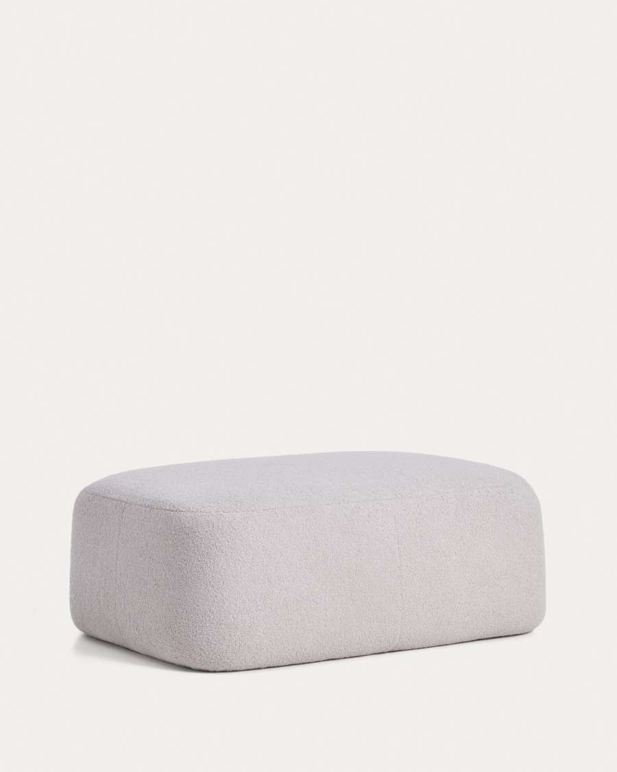 Repose-pieds Martina en bouclette grise 123 x 85 cm Certifié FSC Mix Credit