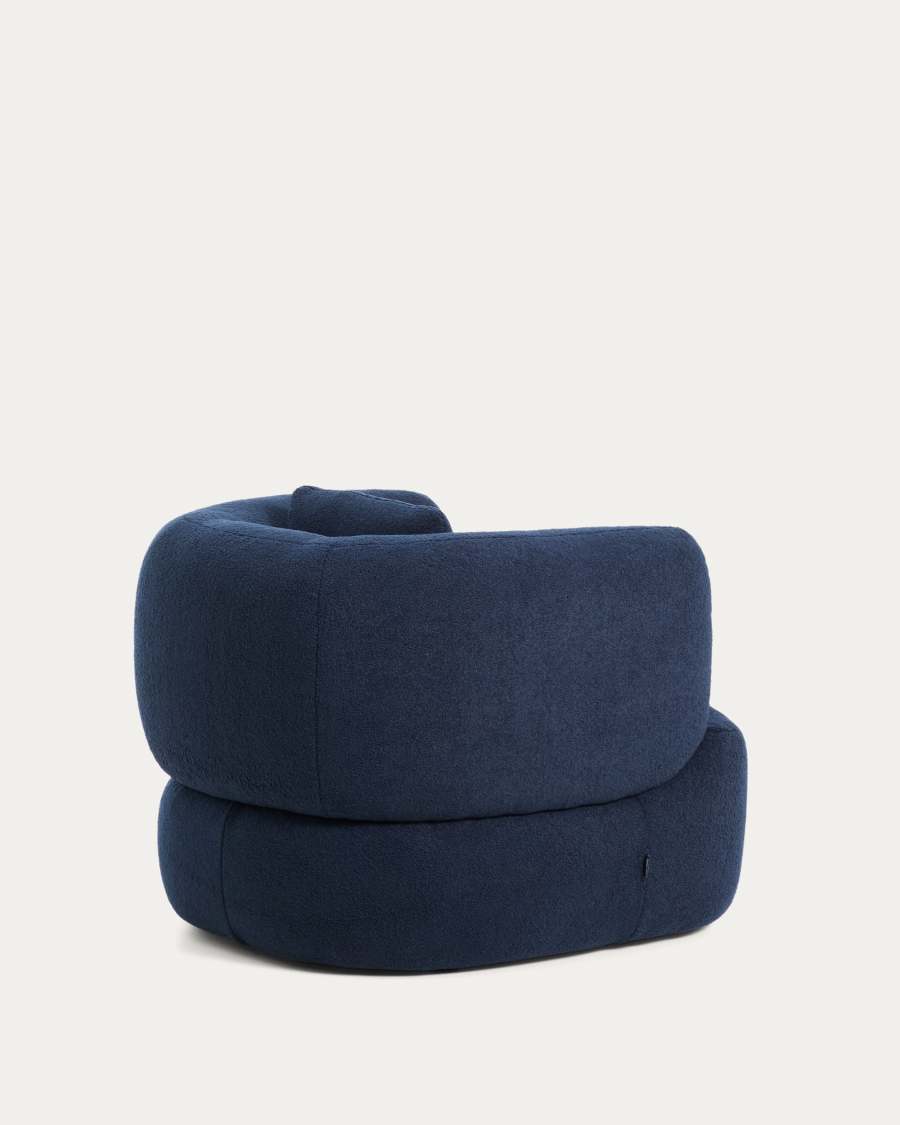 Martina navy blue bouclé armchair with cushion FSC Mix Credit