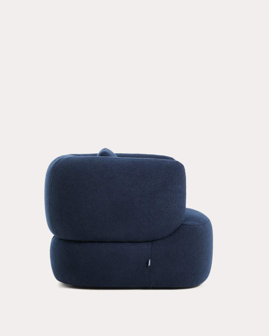 Martina navy blue bouclé armchair with cushion FSC Mix Credit