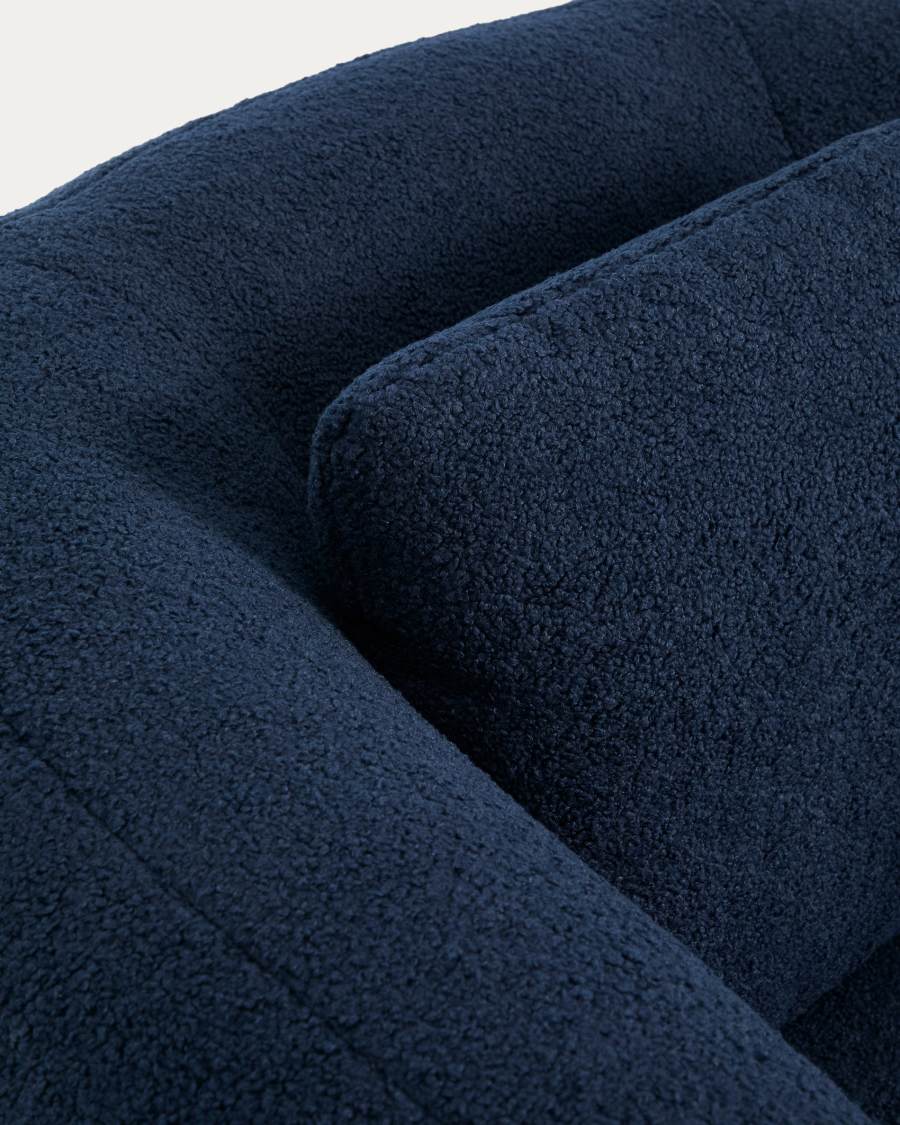 Martina navy blue bouclé armchair with cushion FSC Mix Credit