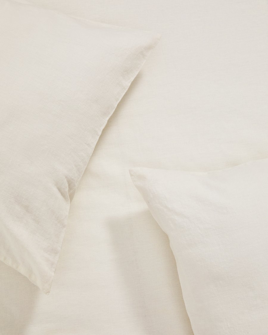 Simmel set of 2 beige cotton and linen pillow cases 50 x 70cm