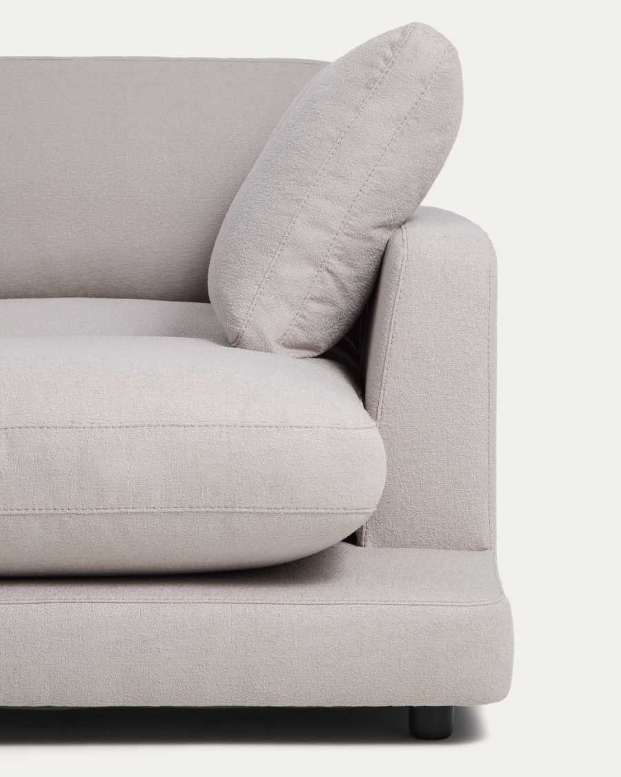 Gala 4-seater grey micro bouclé sofa with right-hand chaise longue FSC Mix Credit 300 cm