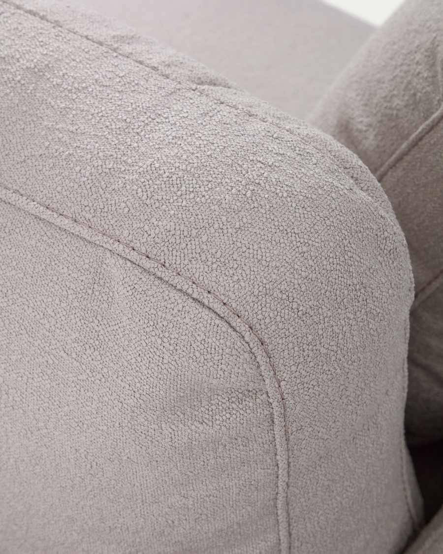 Gala 4-seater grey micro bouclé sofa with right-hand chaise longue FSC Mix Credit 300 cm