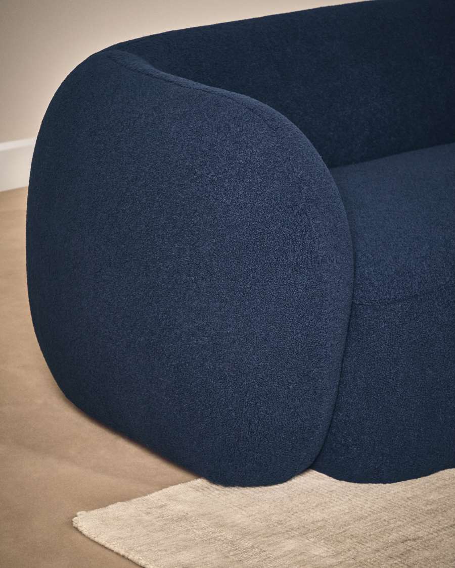 Martina navy blue bouclé 3-seater sofa 246 cm FSC Mix Credit
