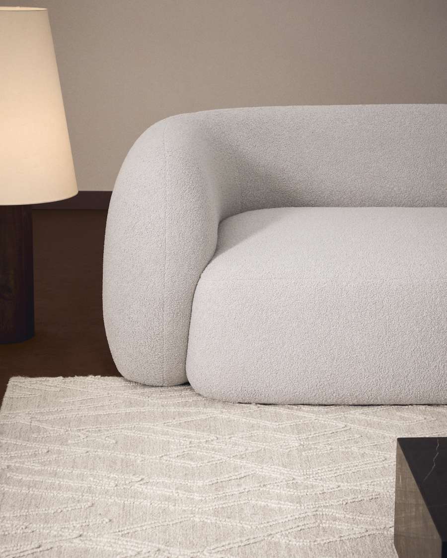 Martina grey bouclé 3-seater sofa 246 cm FSC Mix Credit