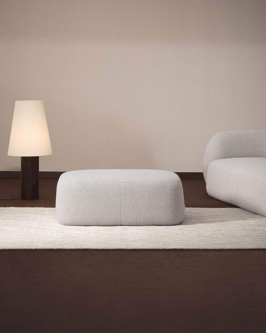 Repose-pieds Martina en bouclette grise 123 x 85 cm Certifié FSC Mix Credit