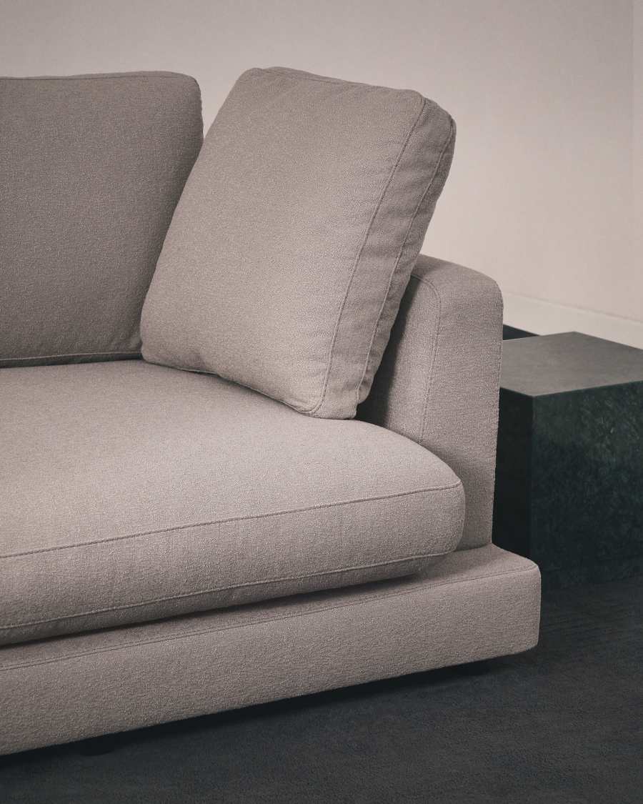 Gala 3-seater grey micro bouclé sofa FSC Mix Credit 210 cm