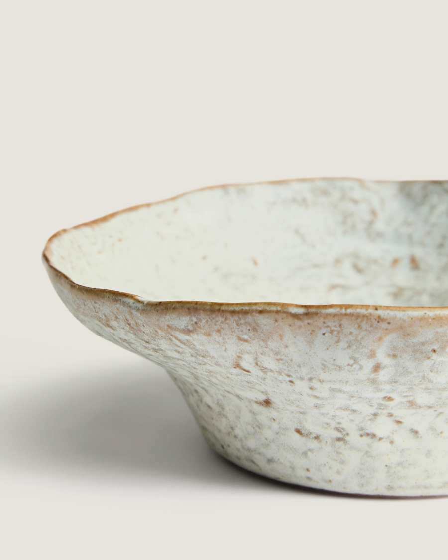 Piatto fondo Alenia in ceramica marrone