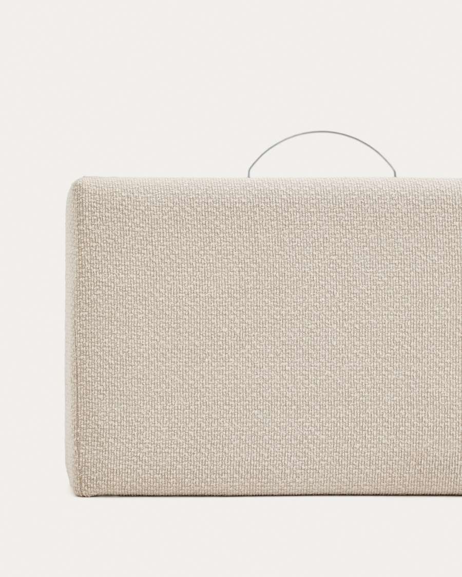 Nelzi ecru chenille ottoman bed base with removable cover for 90 x 200cm mattress FSC 100%