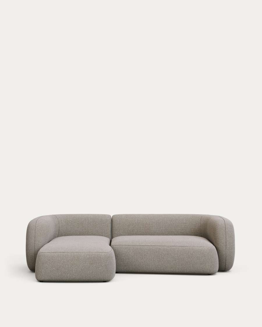 3-Sitzer-Modularsofa Martina mit Chenille und Chaiselongue links in Steinton 287 cm