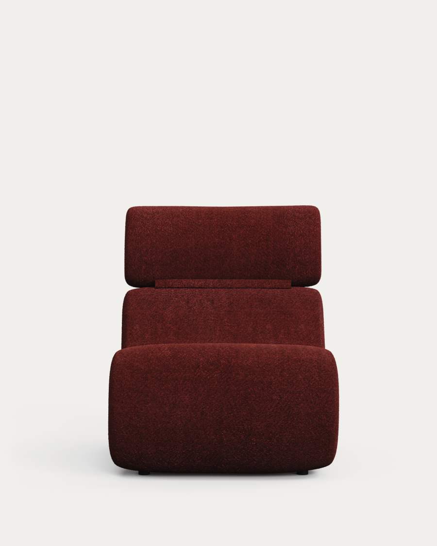 Club burgundy bouclé armchair