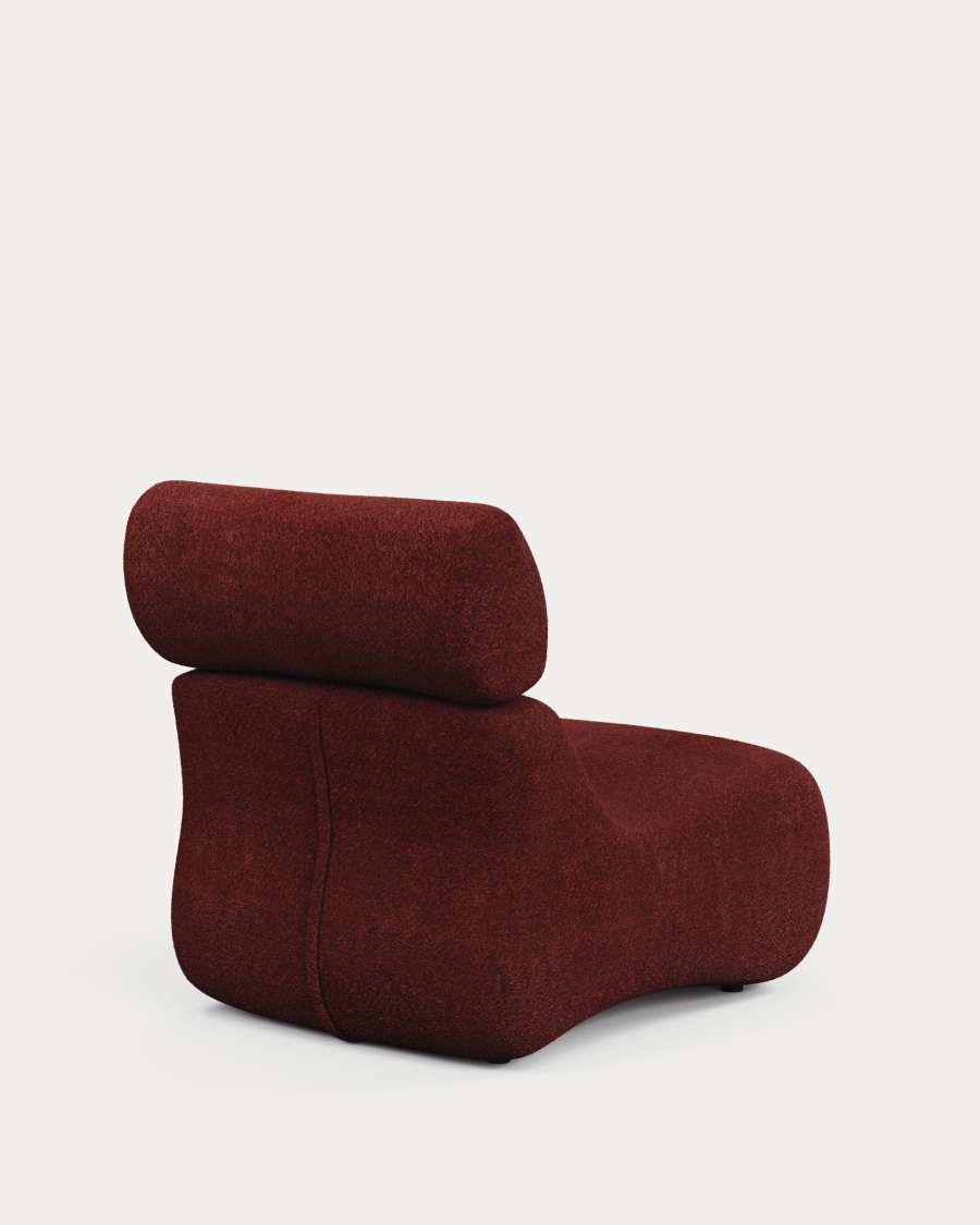 Club burgundy bouclé armchair
