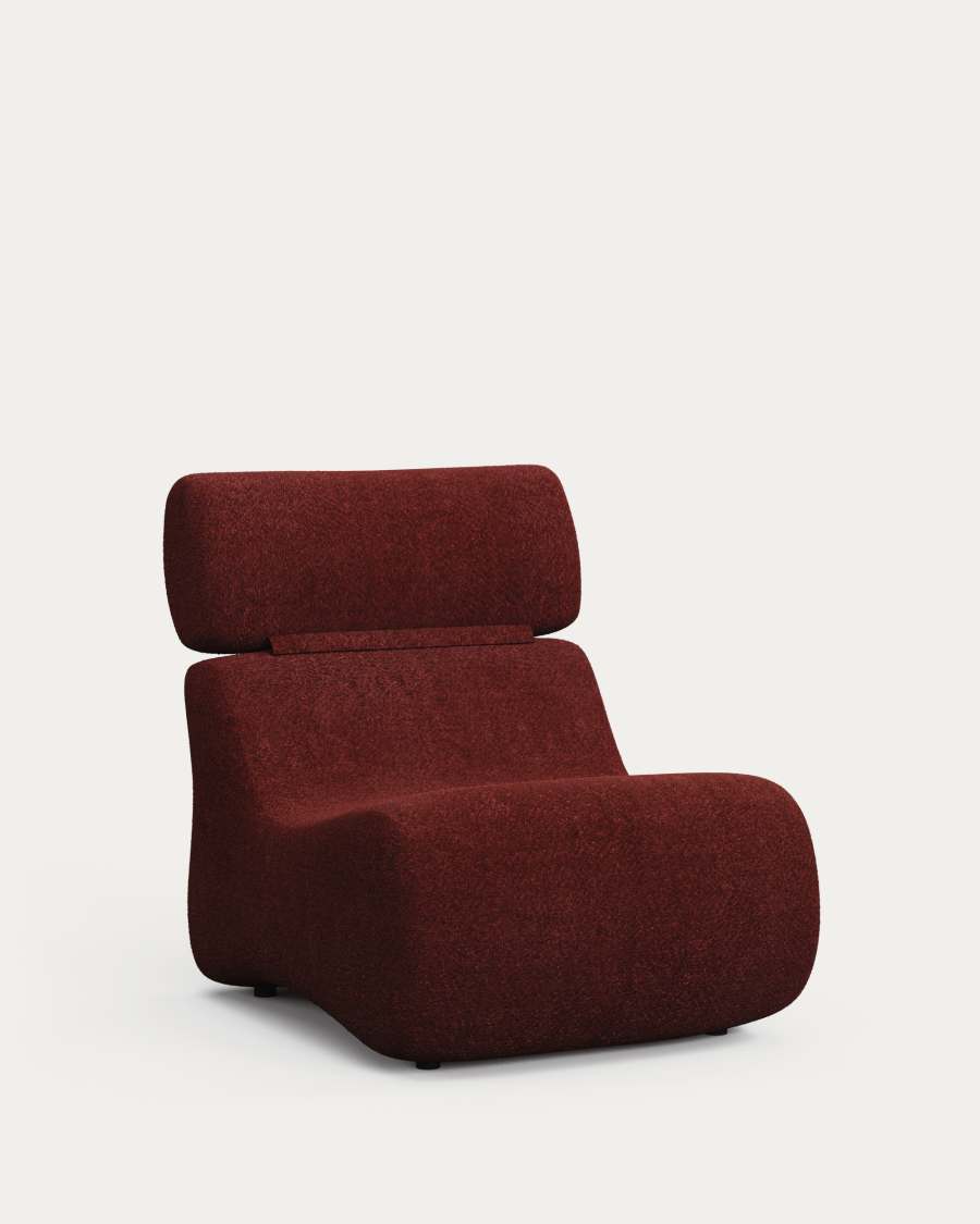 Club burgundy bouclé armchair