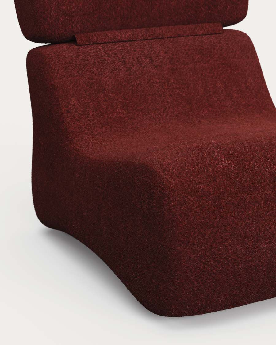 Club burgundy bouclé armchair