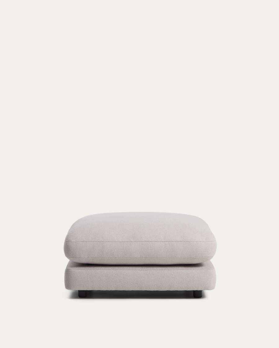 Voetenbank Gala in grijs micro bouclé FSC Mix Credit 90 x 90 cm