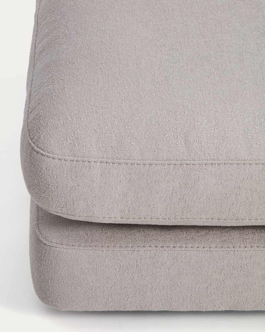 Voetenbank Gala in grijs micro bouclé FSC Mix Credit 90 x 90 cm