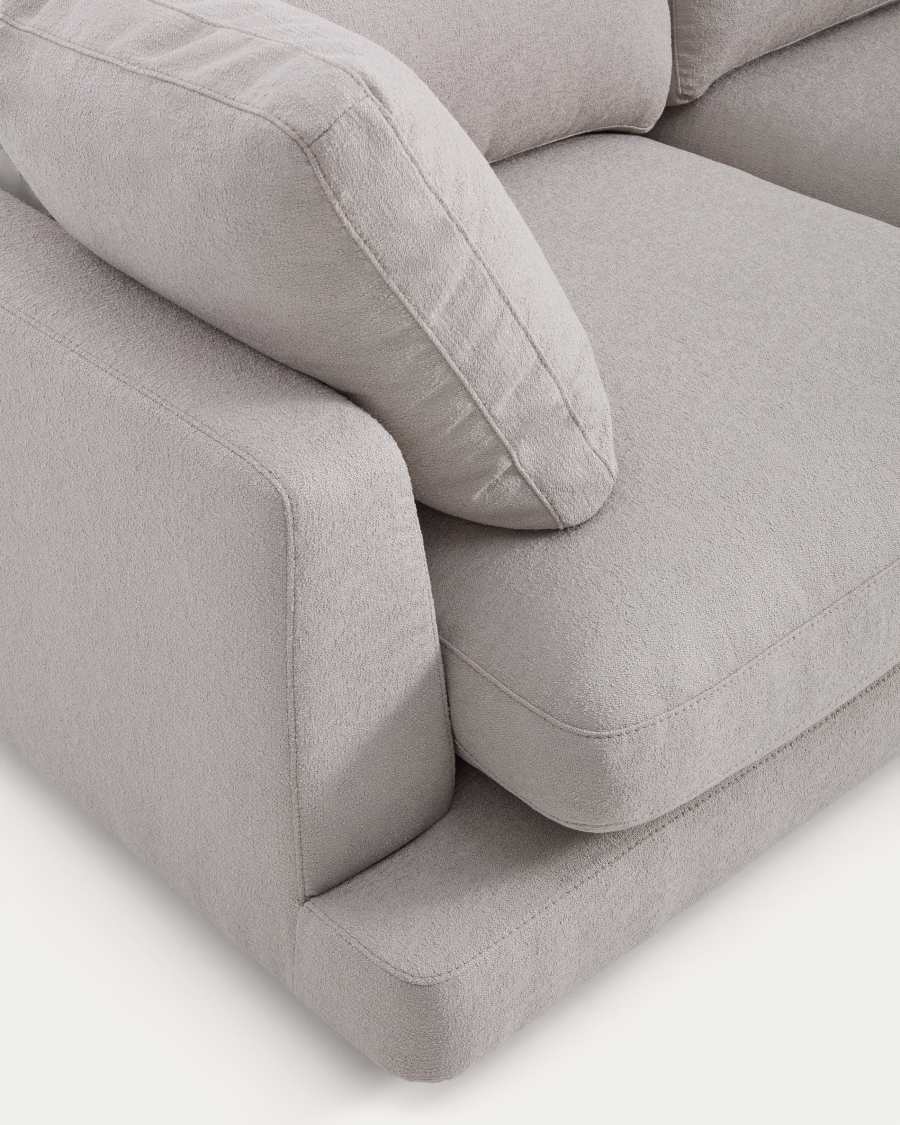 Divano Gala 6 posti in micro bouclé grigio FSC Mix Credit 390 cm