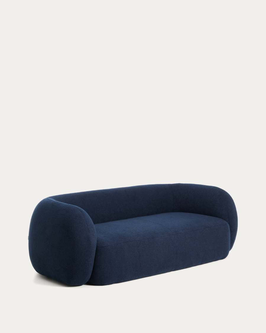Martina navy blue bouclé 3-seater sofa 246 cm FSC Mix Credit