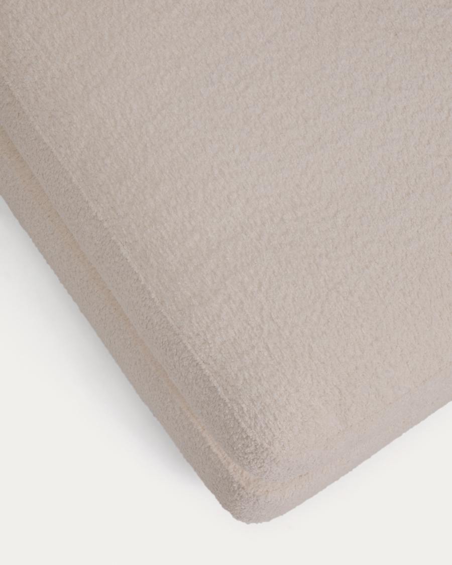 Fußablage Gala in beigem, schwer entflammbarem Lammfellimitat, FSC Mix Credit, 90 x 90 cm