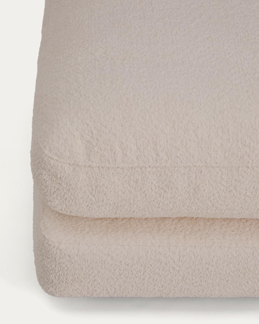 Fußablage Gala in beigem, schwer entflammbarem Lammfellimitat, FSC Mix Credit, 90 x 90 cm