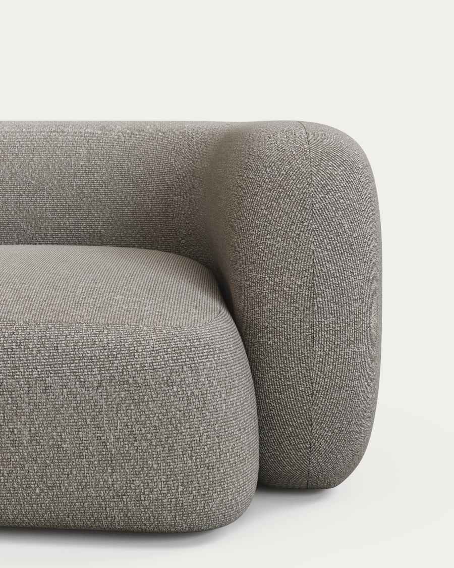 3-Sitzer-Modularsofa Martina mit Chenille und Chaiselongue links in Steinton 287 cm