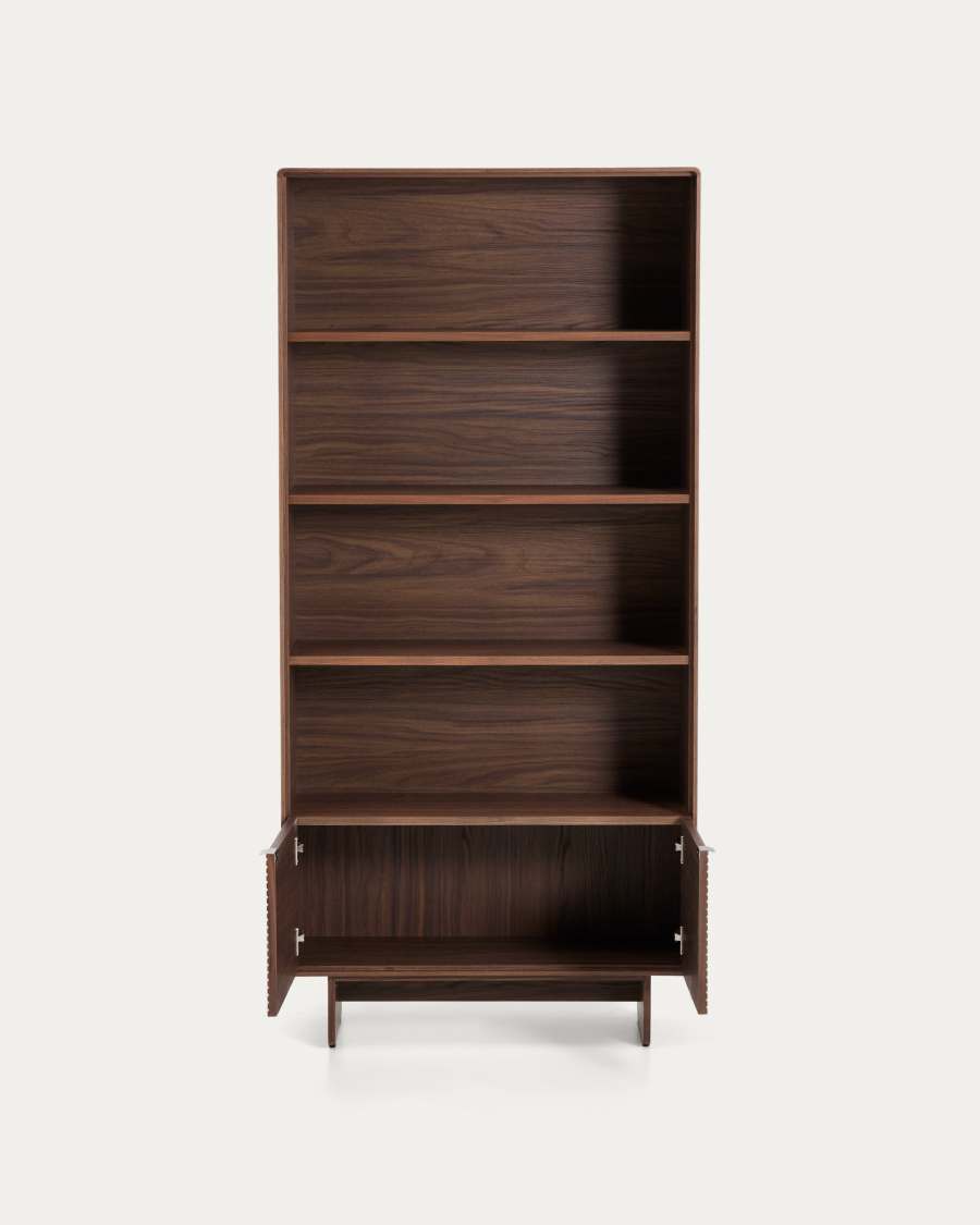 Norlen walnut veneer shelving unit FSC Mix Credit 90 x 190cm