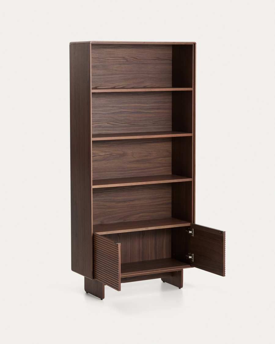 Norlen walnut veneer shelving unit FSC Mix Credit 90 x 190cm