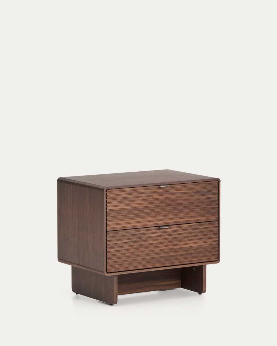 Norlen 2-drawer bedside table in walnut veneer FSX Mix Credit 60 x 52cm
