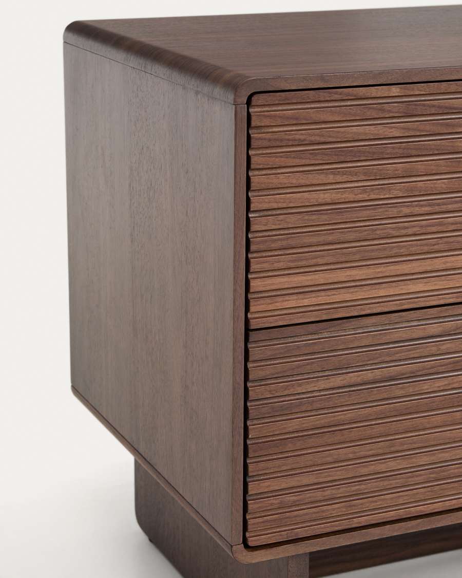 Norlen 2-drawer bedside table in walnut veneer FSX Mix Credit 60 x 52cm