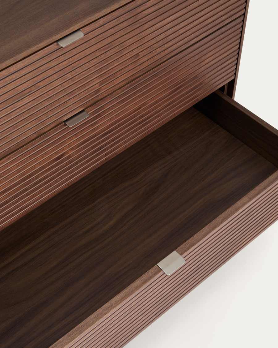 Norlen 3-drawer chest of drawers in walnut veneer FSC Mix Credit 101 x 75cm
