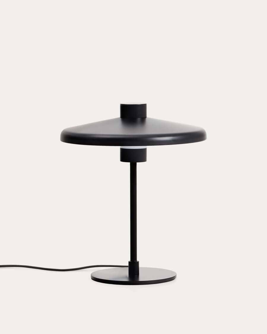 Lampe de table Nuvira en métal satiné noir