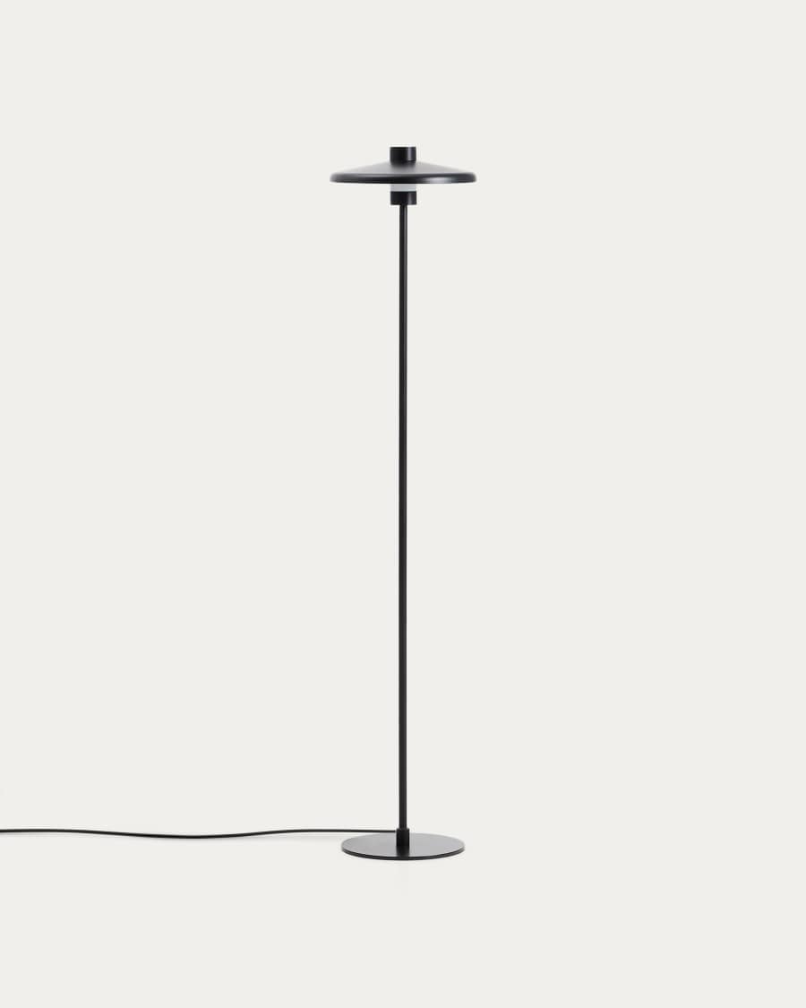 Nuvira floor lamp in black satin metal