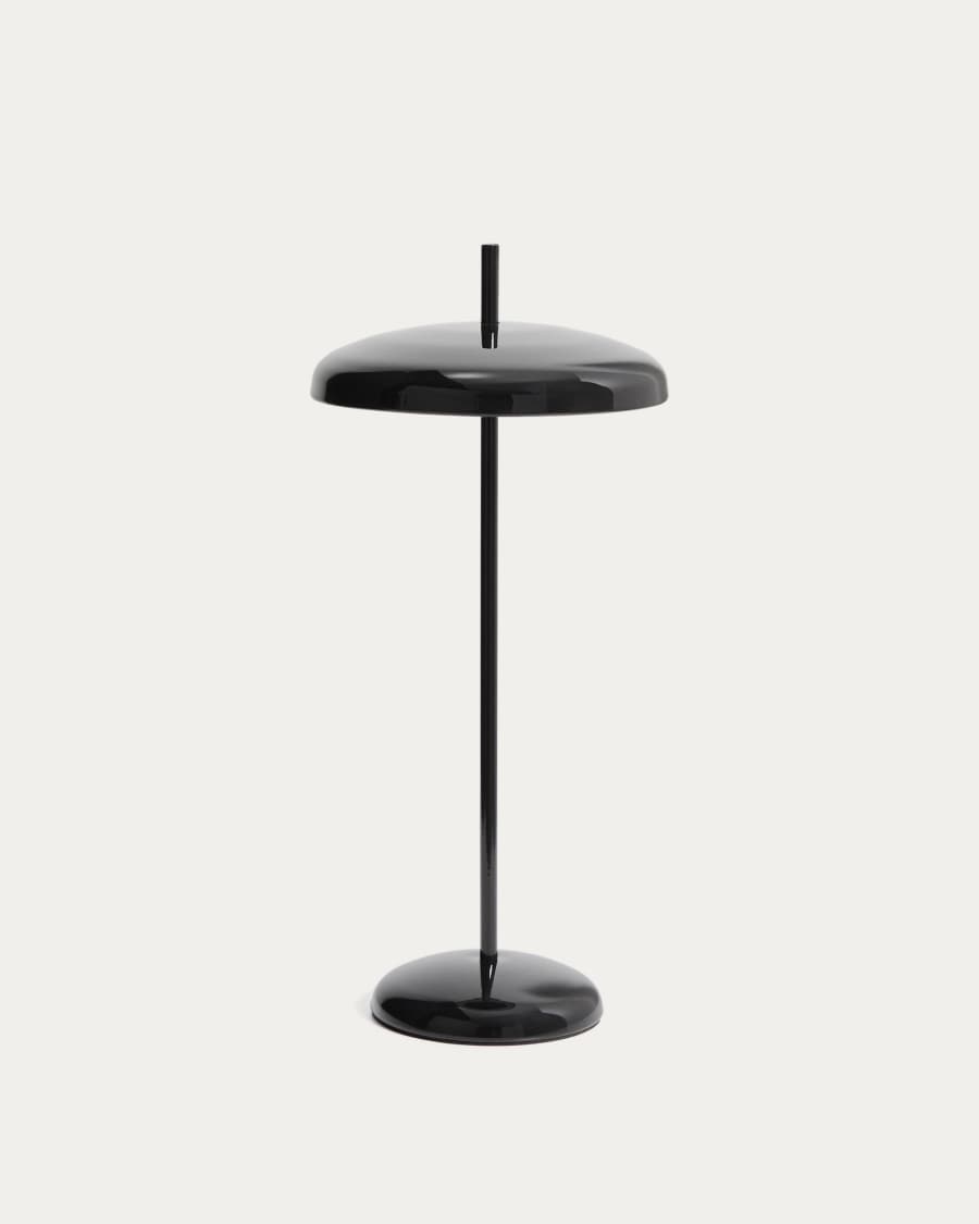 Porte black aluminium portable table lamp