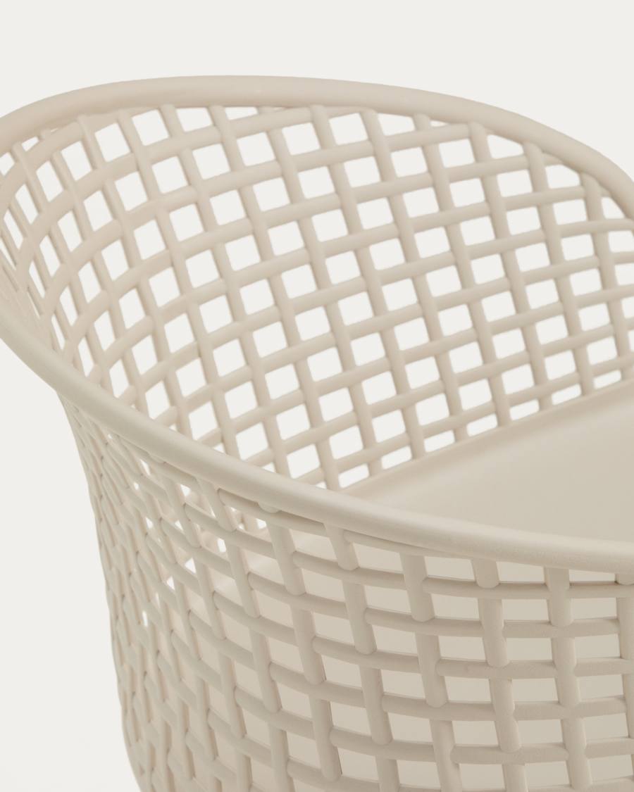 Πλαστική καρέκλα εξωτερικού χώρου Tenaro με ατσάλινο σκελετό, μπεζ