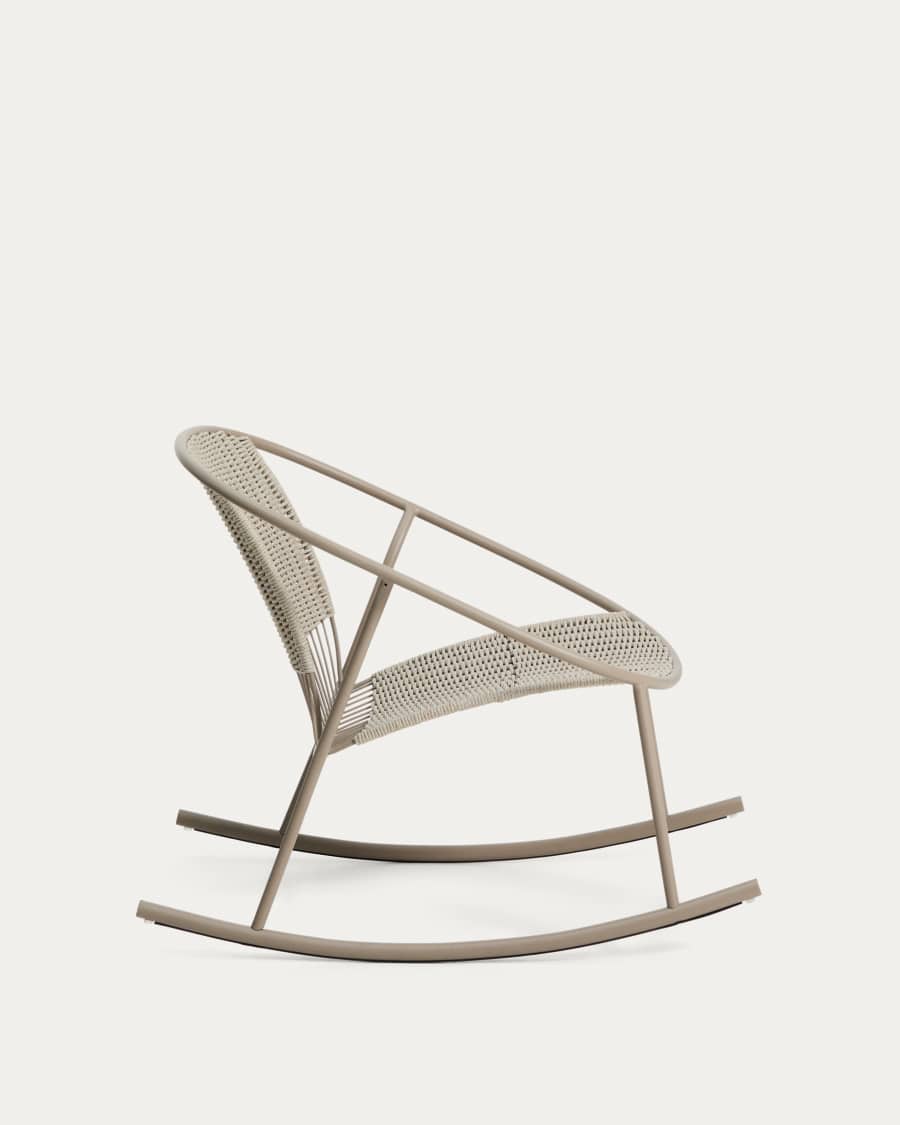 Κουνιστή καρέκλα Atrani από γαλβανισμένο ατσάλι και γκρι σκοινί