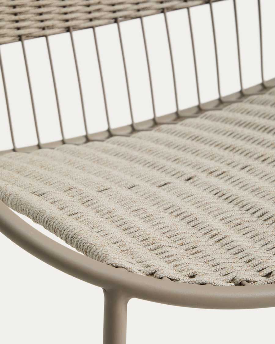 Κουνιστή καρέκλα Atrani από γαλβανισμένο ατσάλι και γκρι σκοινί