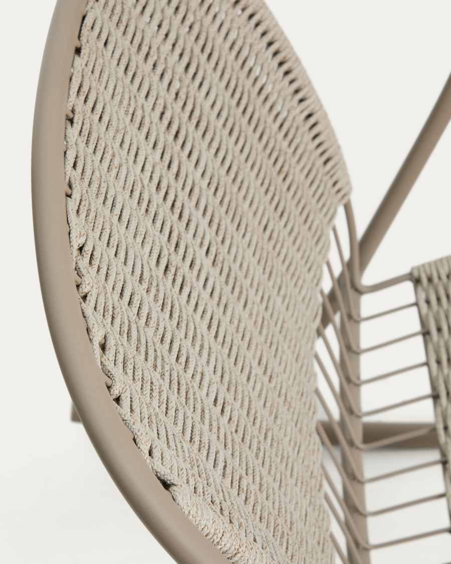 Κουνιστή καρέκλα Atrani από γαλβανισμένο ατσάλι και γκρι σκοινί