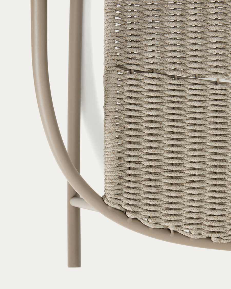 Κουνιστή καρέκλα Atrani από γαλβανισμένο ατσάλι και γκρι σκοινί