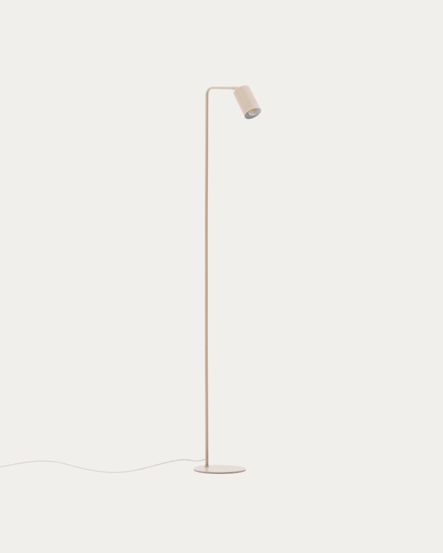 Lampadaire Manie en métal avec finition beige texturée – Adaptateur UK
