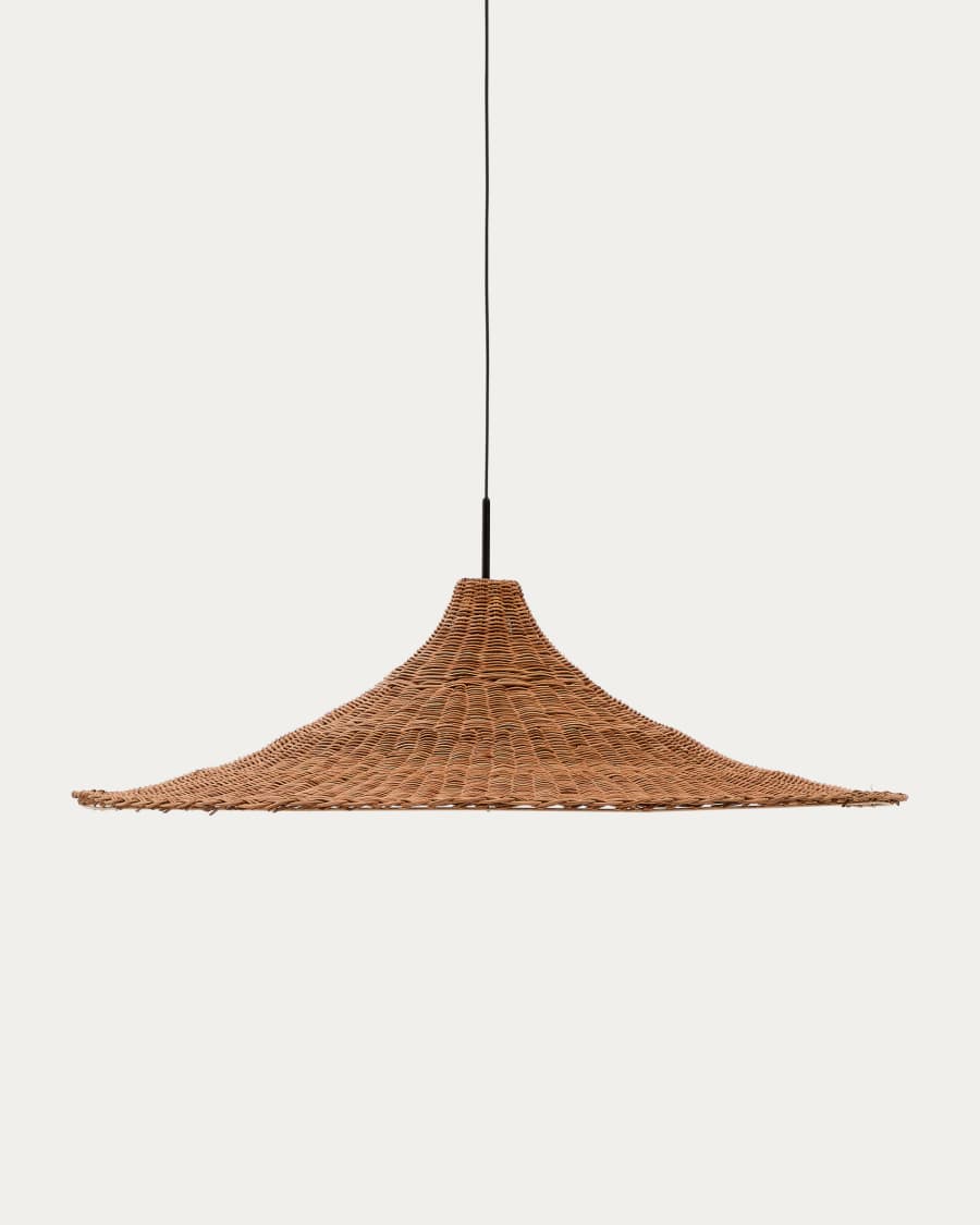 Lampenschirm für Deckenleuchte Bladia aus Rattan mit Finish in natürlichem Farbton Ø 90 cm