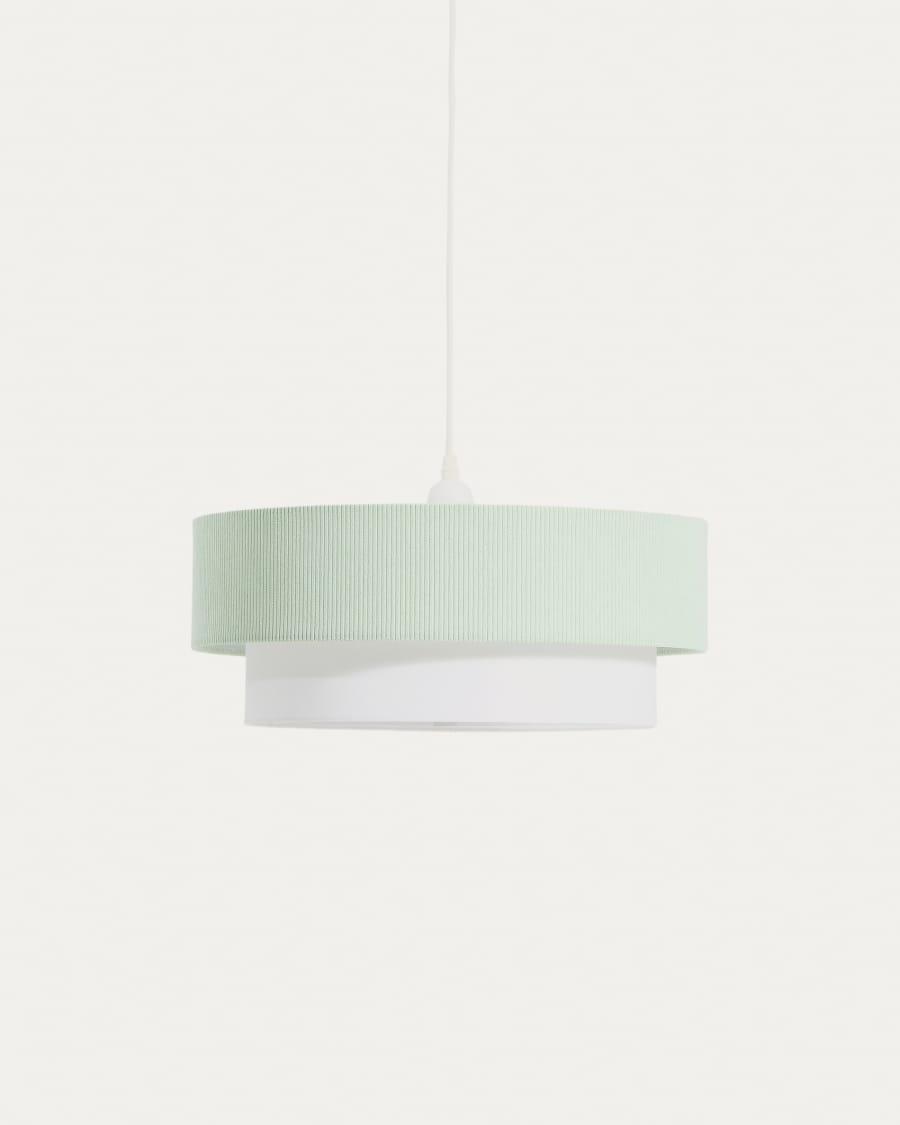 Bianella cotton and turquoise corduroy ceiling lamp