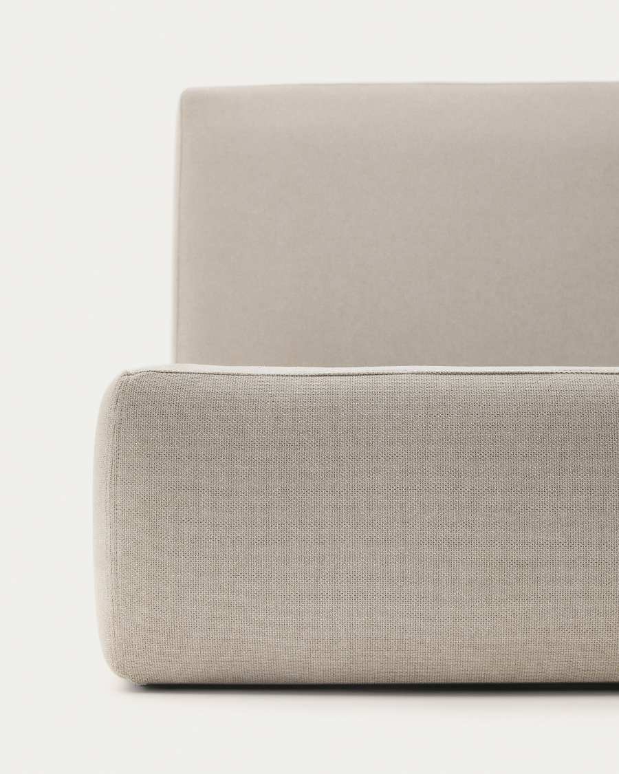 Ecru Blok bed with removable covers for 160 x 200 cm mattress FSC Mix Credit