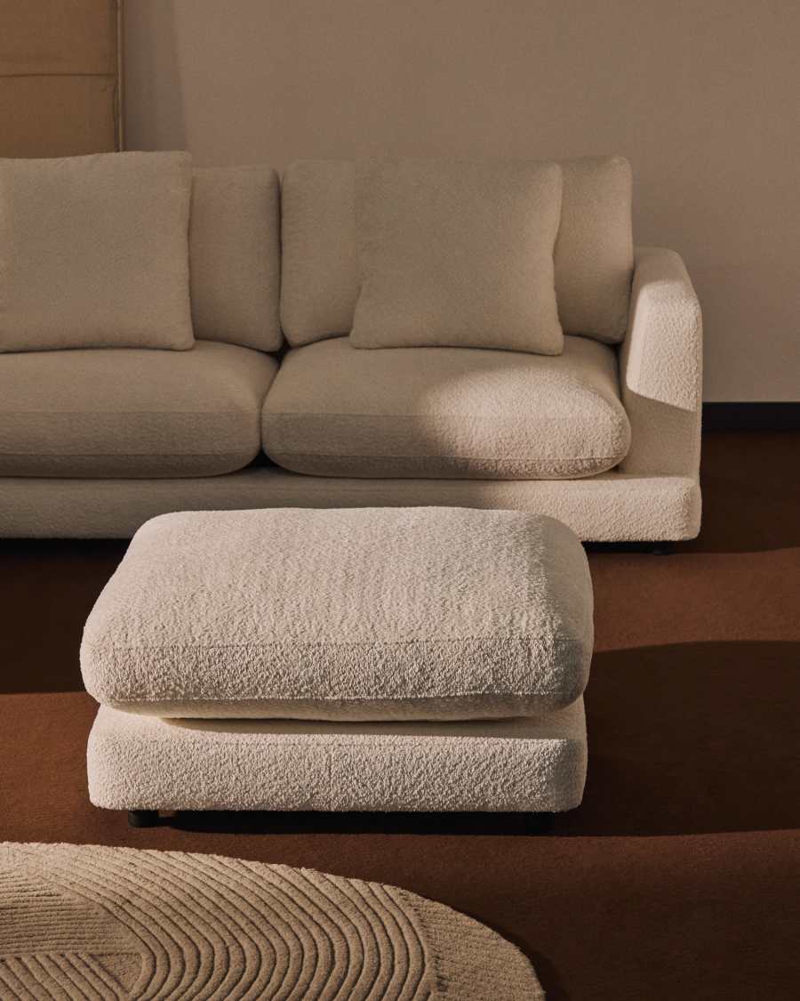 Fußablage Gala in beigem, schwer entflammbarem Lammfellimitat, FSC Mix Credit, 90 x 90 cm